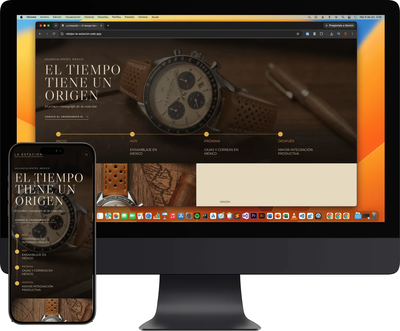 Landing page desarrollada por DevSpace mostrada en una computadora iMac