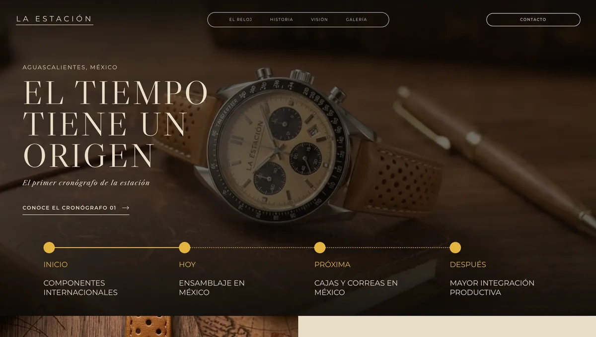 Sitio web de la marca de relojes La Estación desarrollado por DevSpace