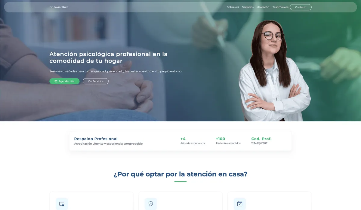 Sitio web de Psicología Social e Integral Ruiz desarrollado por DevSpace