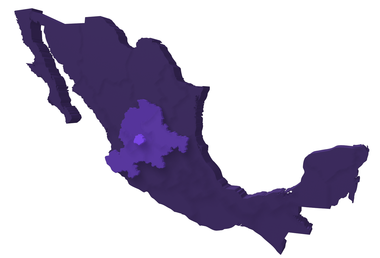 Mapa 3D que indica nuestra ubicación en Aguascalientes